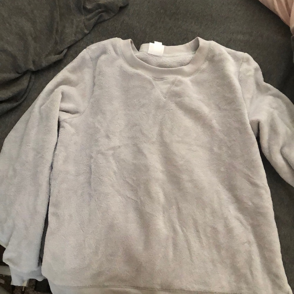 Fuzzy Gray Sweatshirt